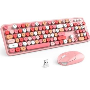 Wireless Pink ATELUS keyboard & Wireless Mouse